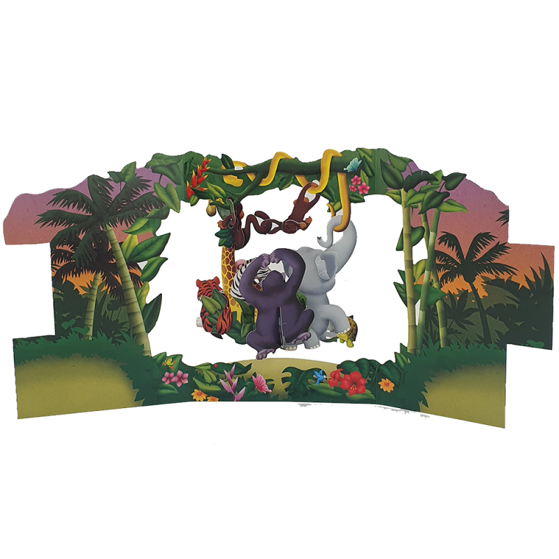Felicitarea 3D Swing Cards - Animale din jungla perspectiva
