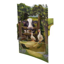 Felicitare 3D Swing Cards - Zona rurala elemente mobile