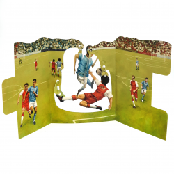 Felicitare 3D Swing Cards - Meci de fotbal perspectiva