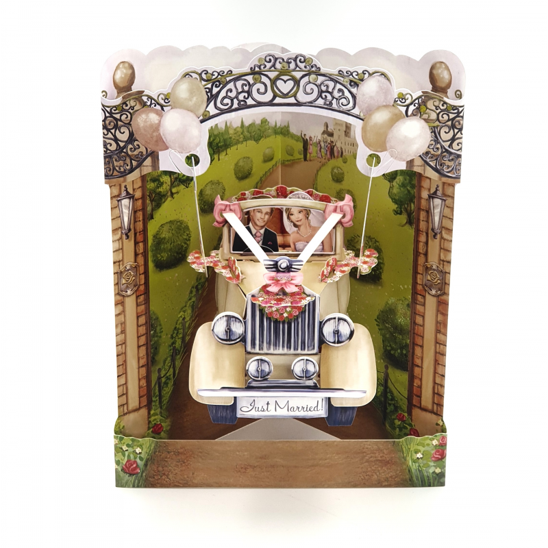 Felicitare 3D Swing Cards - Masina de nunta