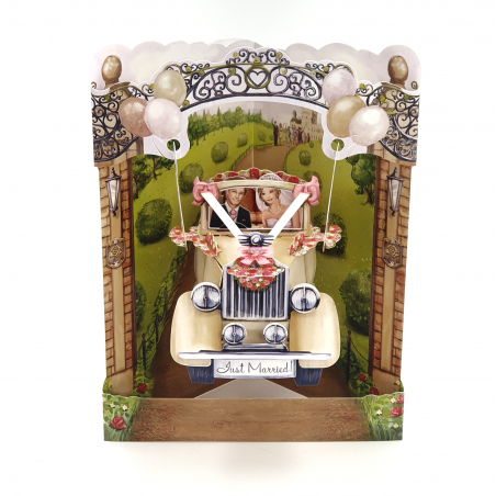 Felicitare 3D Swing Cards - Masina de nunta