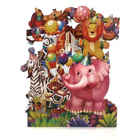 Felicitare 3D Swing Cards - Petrecerea animalelor