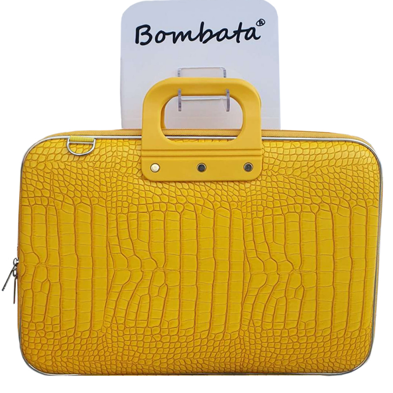Geanta lux business laptop 15.6 Bombata Cocco-Galbena