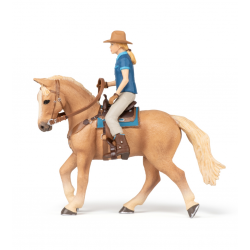Cowgirl and horse - vacarita si cal figurine Papo pentru colectionari