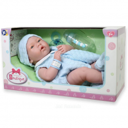 Jucarie bebe nou-nascut baiat  38cm cu trusou