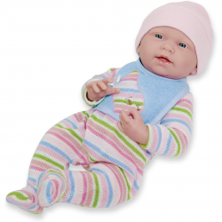 Jucarie bebelus fetita cu costumas si bavetica