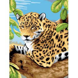 Pictura pe numere pentru copii Leopard