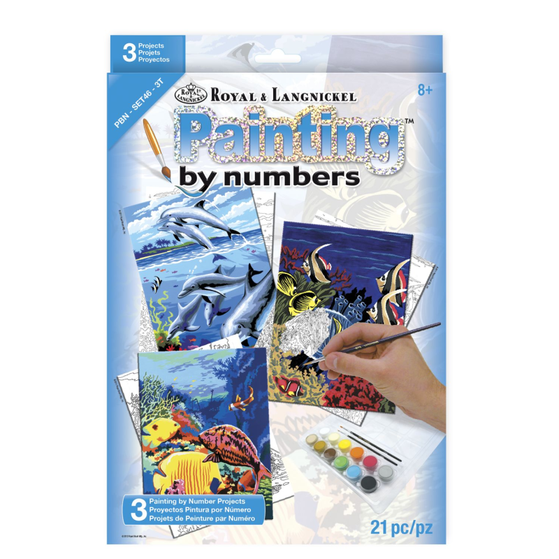 Set pictura pe numere pentru copii Viata marina