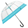 Umbrela dama model baston transparenta cu deschidere de 89 cm turcoaz