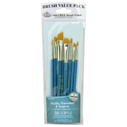 Set 8 pensule pentru pictura cu fir sintetic Gold Taklon