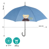 Umbrela ploaie automata bleu denim cu ursulet forma baston