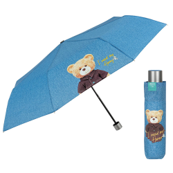 Umbrela ploaie pliabila bleu cu Teddy Bear