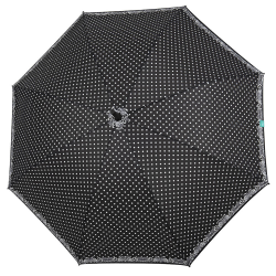 Umbrela ploaie automata baston neagra cu buline
