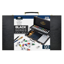 Trusa pentru pictura in culori acrilice cu 28 piese - serie neagra