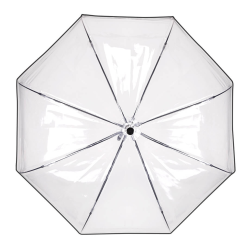 Umbrela cu o cupola transparenta si maner baston