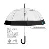 Umbrela de ploaie transparenta cu banda neagra pe margini