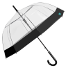 Umbrela transparenta de ploaie cu borgura neagra