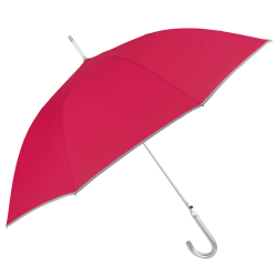 Umbrela rosie baston cu banda reflectorizanta si maner din aluminiu