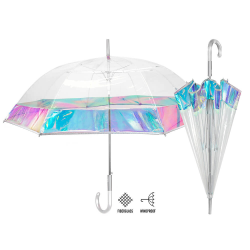 Umbrela clasica de ploaie cu margine irizata