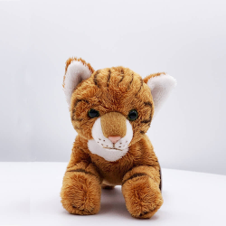 Pui de pisicuta din plus realista tigrat roscat 18 cm