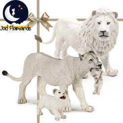 Familie de lei albi in  miniatura cadou pentru colectionari