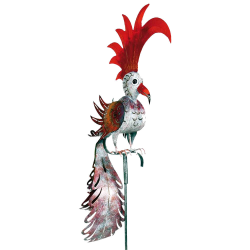 Pasare exotica papagal metalic decorativ pentru gradina