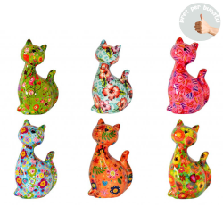 Decoratiune ceramica Pisica Caramel h21 cm