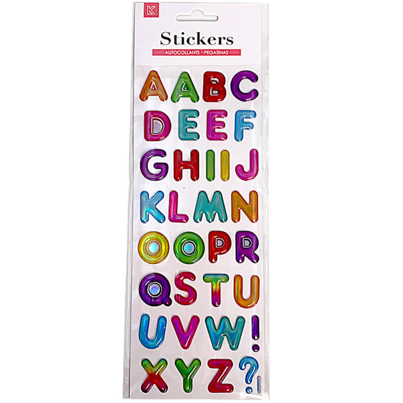 Stickere alfabet de la A la Z de lipit pe caiet sau carti