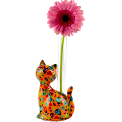 vaza cearmica pentru o singura floare cu pisicuta