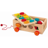 Jucarie bebe Vagon lemn cu 12 cifre si forme geometrice 3D