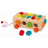Jucarie bebe Vagon lemn cu 12 cifre si forme geometrice 3D