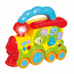 Jucarie bebe Locomotiva cu animale - sunet si lumini