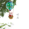 Ornament pentru brad-Mos Craciun in balon 17 cm