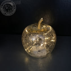 Mar decorativ gri argintiu cu 20 LED 16 cm