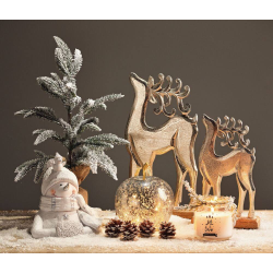 Mar decorativ gri argintiu cu 20 LED 16 cm