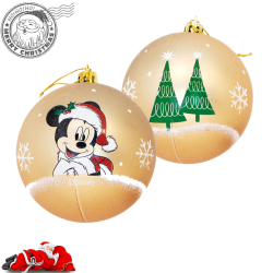 Set 6 Globuri brad Craciun Mickey Mouse aurii
