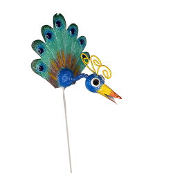 Decoratiune gradina ghiveci Paun cu tija