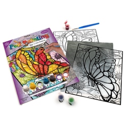 Pictura pe Numere realizata pe folie - Fluturi