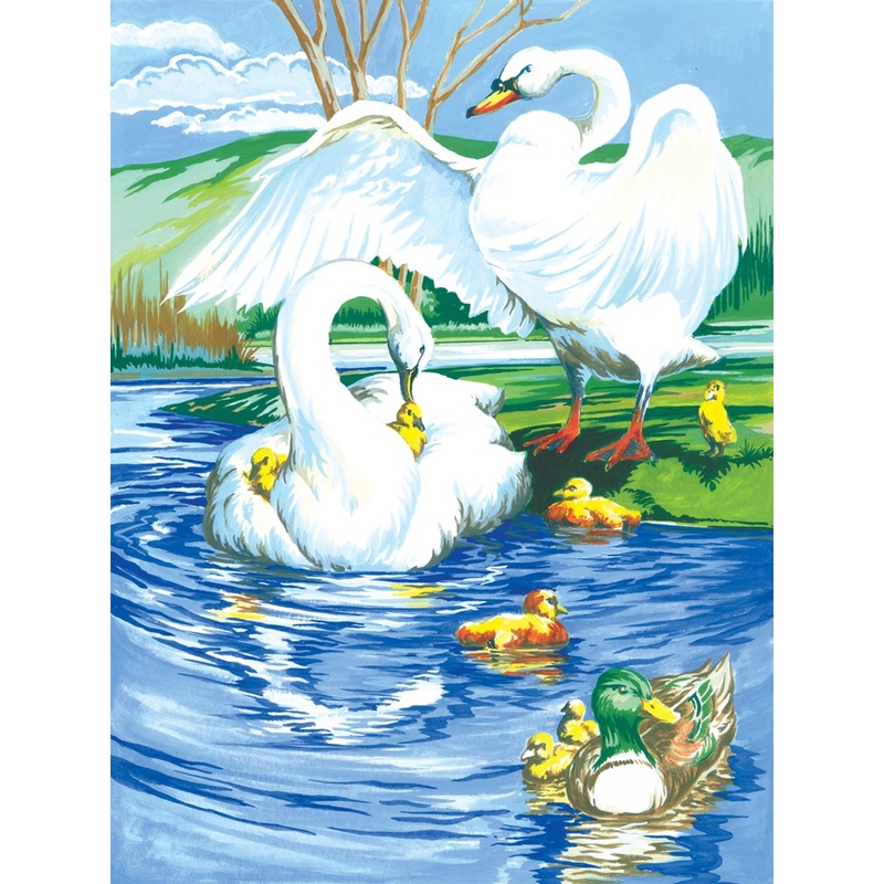 Prima mea pictura pe numere junior mica - Pe lac
