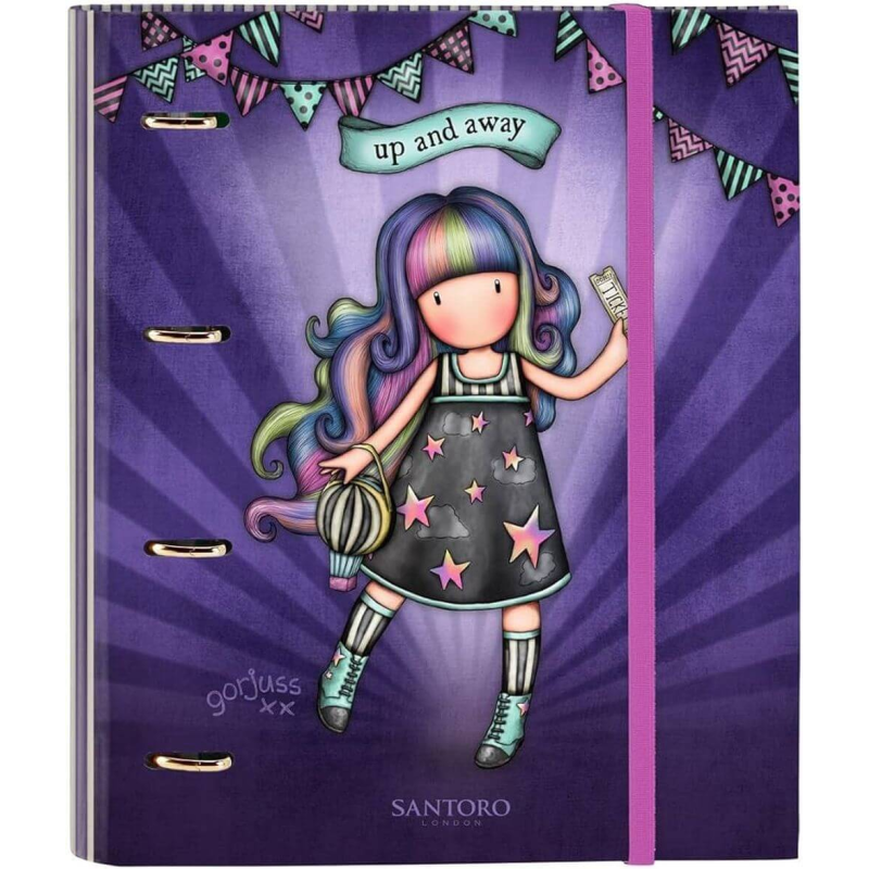 Caiet mecanic A4 cu elastic si separatoare Gorjuss - Up and Away