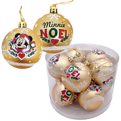Set 10 globuri aurii cu Minnie Mouse Disney