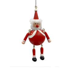 Set 4 ornamente de brad din lemn cu arc