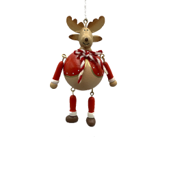 Set 4 ornamente de brad din lemn cu arc