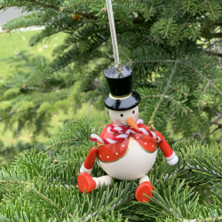 Set 4 ornamente de brad din lemn cu arc