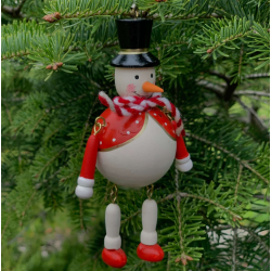 Set 4 ornamente de brad din lemn cu arc