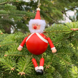 Set 4 ornamente de brad din lemn cu arc