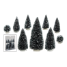 Set 9 brazi decorativi cu zapada 6-20 cm