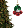 Set 3 globuri din sticla Craciun 8 cm ananas/capsuna/cirese