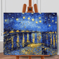 Set pictura pe numere (panza) Noapte instelata peste Rhone Van Gogh40x50 cm
