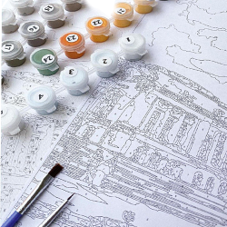 Set pictura pe numere (panza) Oras din Elvetia 50x40 cm